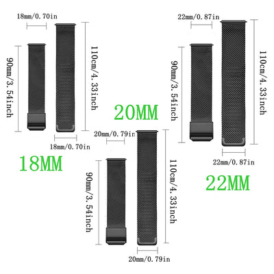 Milanese Watchband 18mm 20mm 22mm Metal Strap Bracelet For Samsung Galaxy Watch 7 6 5 4 40 44mm Huawei 4 GT Bracelet Garmin Band